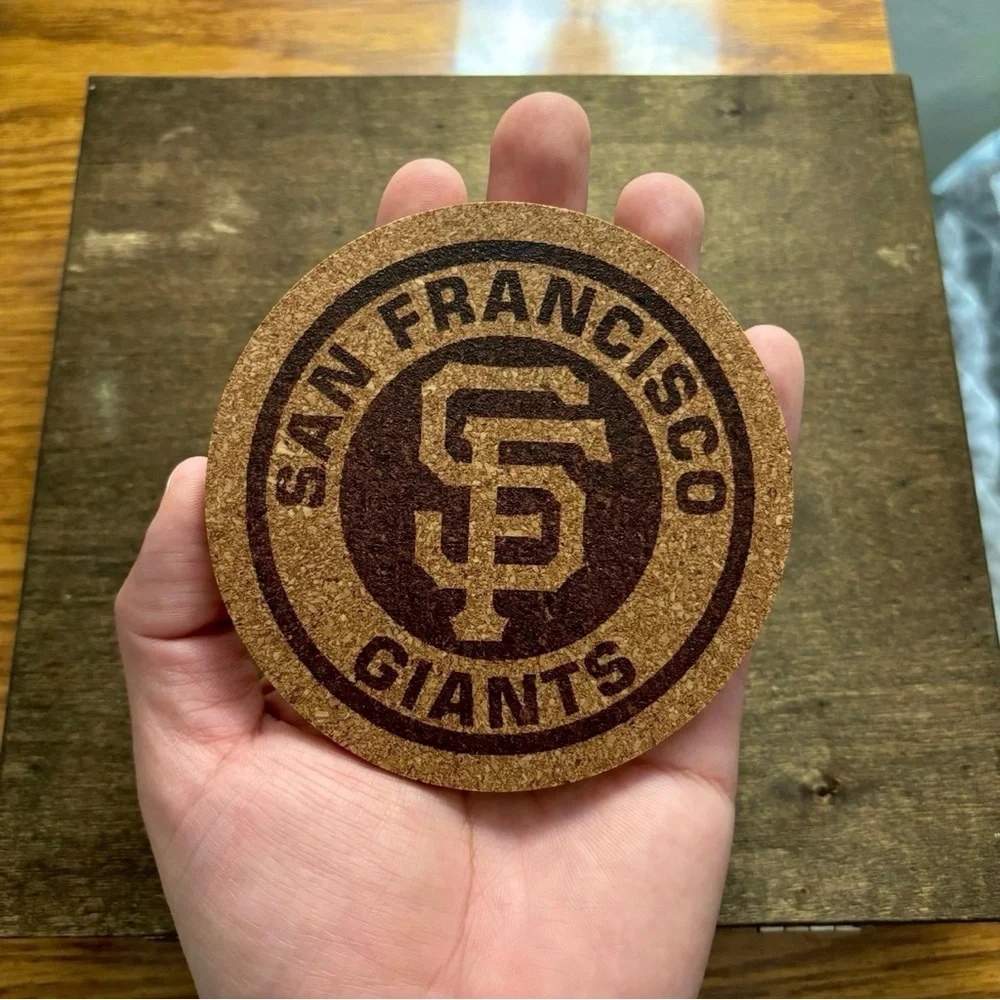 San Francisco Giants Logo Laser Engraved Cork Coaster